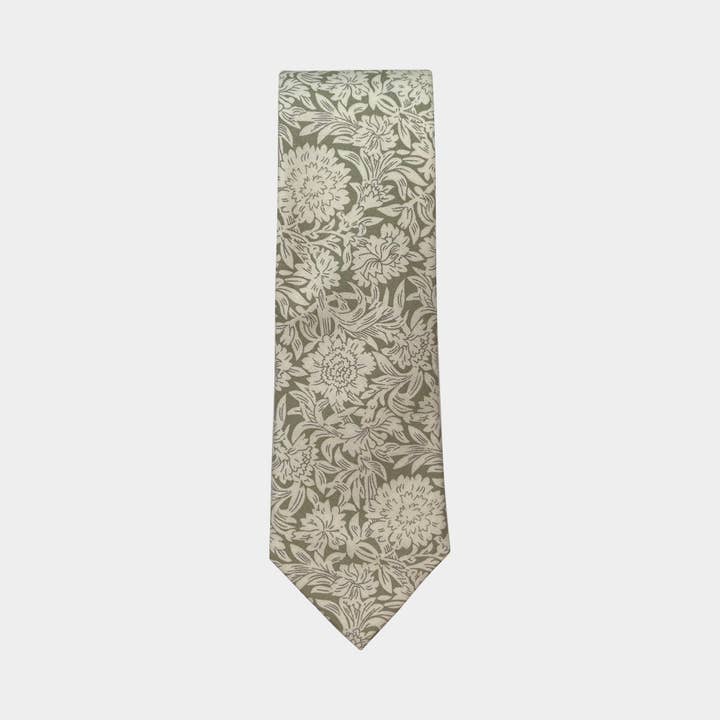 Agave Floral Cream Print Men's Necktie for wholesale by Frank & Buck