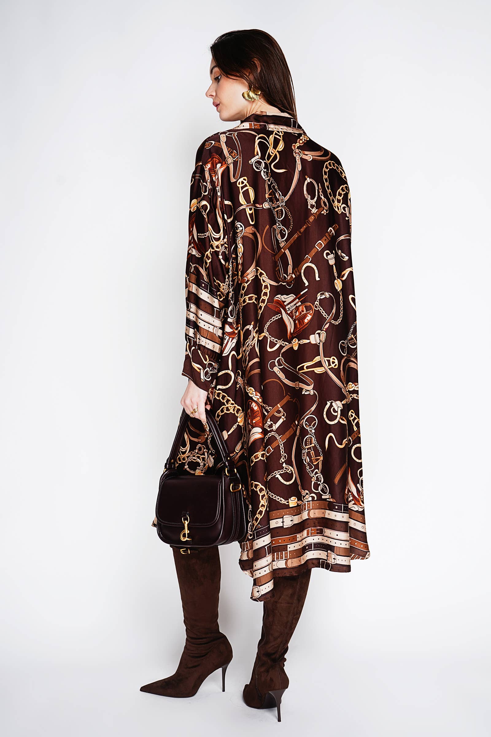 NOELINE - Vente Robe – femme - Robe satinée en viscose et soie 2309-SATIN FANTAISIE5