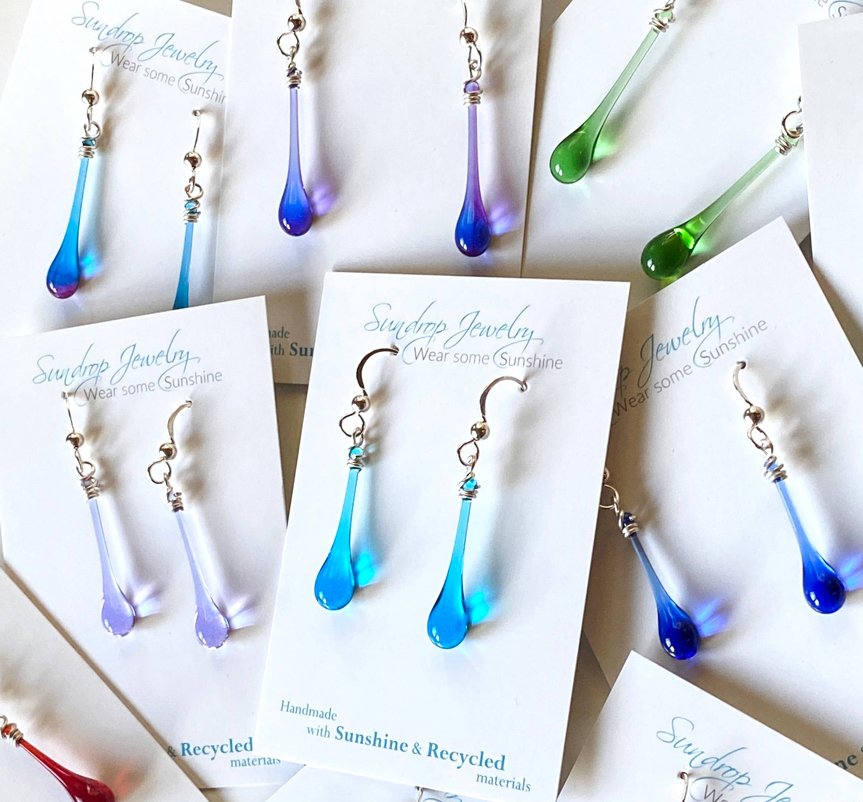 Sundrop Jewelry - Wholesale Dangle Earrings - Birthstone Colored Glass Teardrop Earrings12