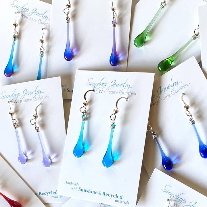Sundrop Jewelry - Wholesale Dangle Earrings - Birthstone Colored Glass Teardrop Earrings12