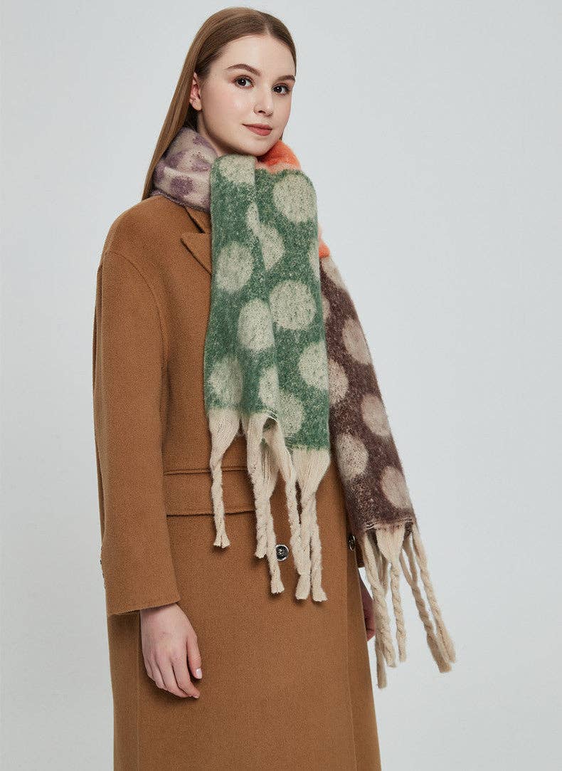 Dipped Shop – Cachecol - Mulher por atacado – Borla de Ponta de Cor Contraste DPKS102617