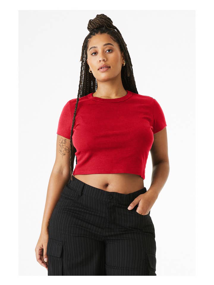 Total Apparel - Wholesale T-Shirt - Women's - Bella Canvas Ladies' Micro Ribbed Baby Tee | Cropped | 101014