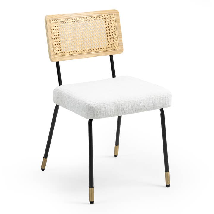 Glamour Home - Wholesale Chair - Set of 2 Bethari Beige Woven Fabric Dining Chair