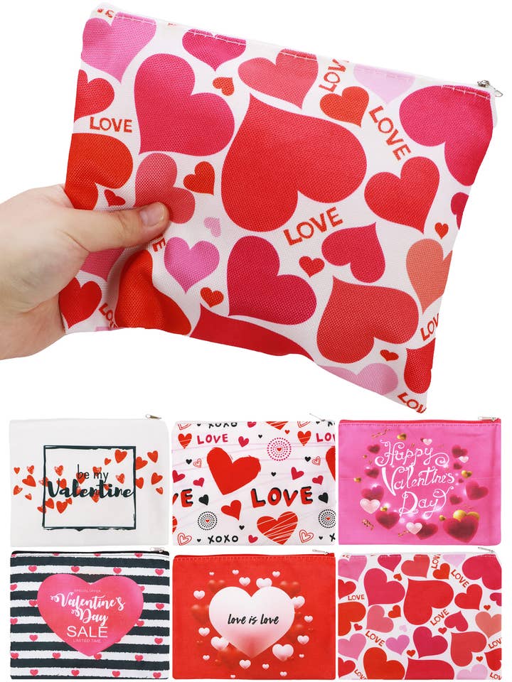 Pochette à fermeture éclair imprimée Saint-Valentin pour la vente par Cap Zone