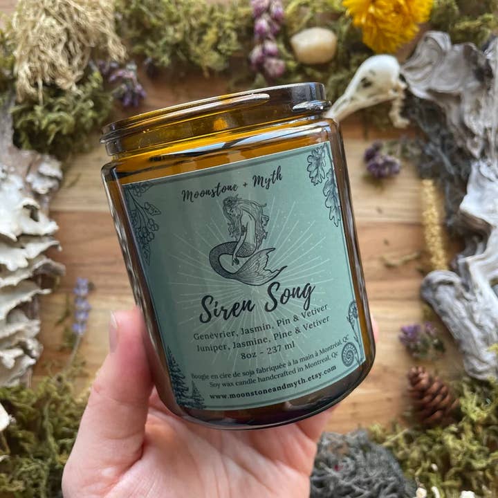 Moonstone and Myth - Wholesale Jar/Filled Candle - Siren Song, 100% soy wax scented candle1
