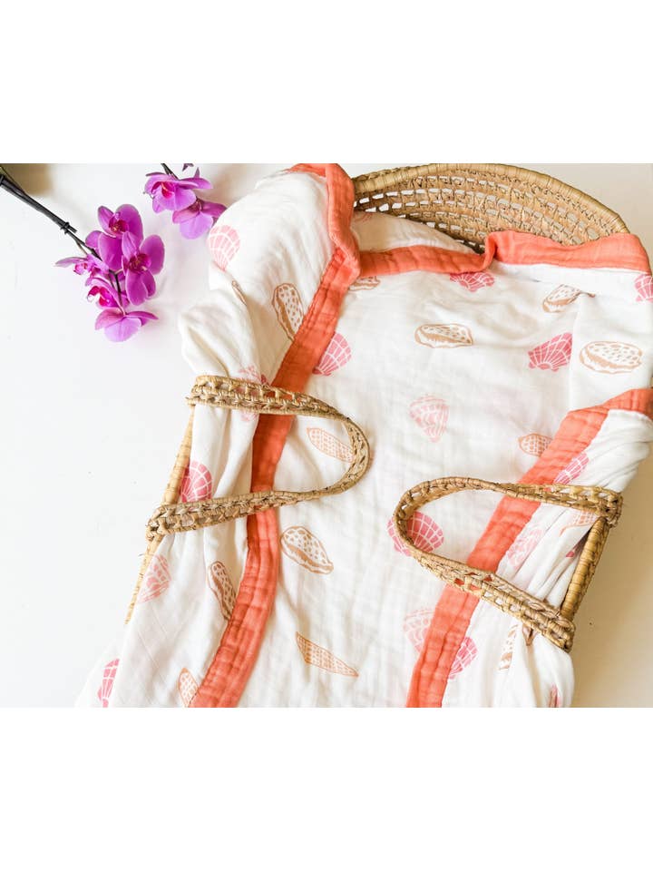 Coca + B.™ - Wholesale Milestone Blanket - Kids & Baby - Organic Seashell Baby Blanket | Coastal Beachy Nursery Decor8