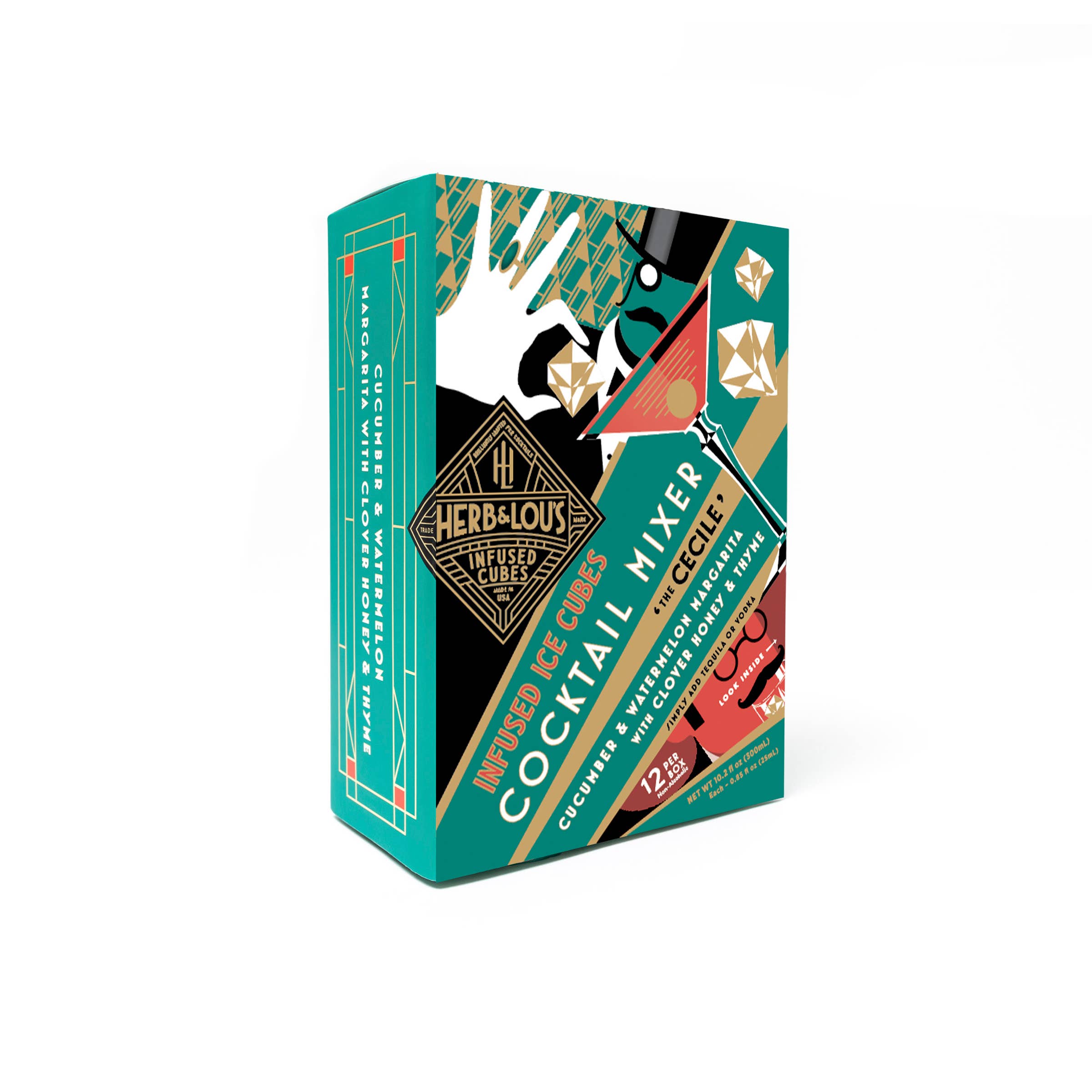 Herb & Lou's – wholesale Cocktailmix/-sockerlag – Gurka & Vattenmelon Margarita Cocktailblandare Cubes-12-Cube1