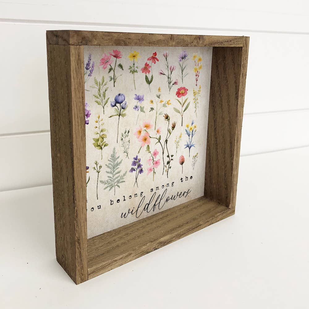 Hangout Home - Wholesale Sign - You Belong Among the Wildflowers - Framed Canvas Wall Art2