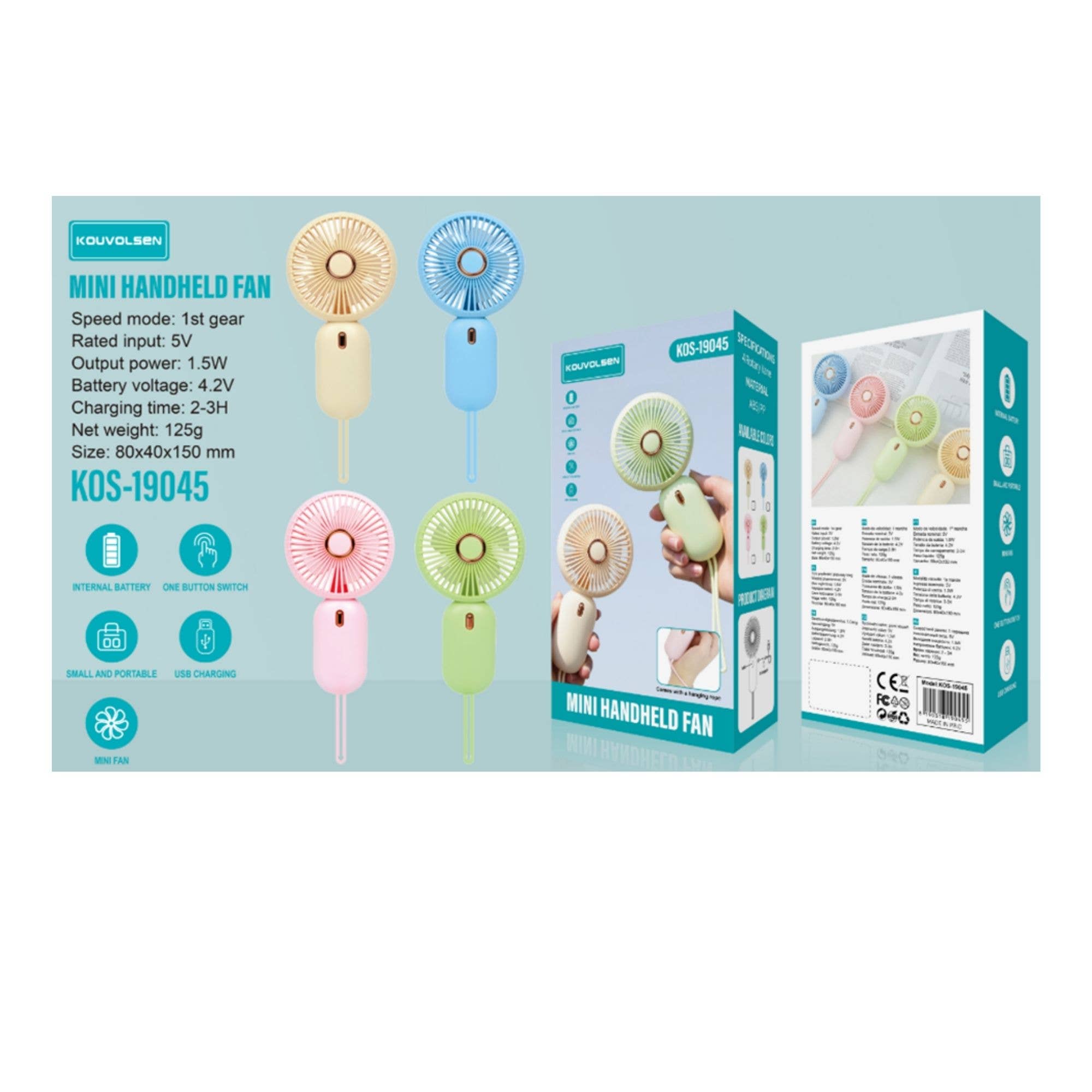 K & S WHOLESALE INC – wholesale Elektrisk handfläkt – Mini Handhållen Fläkt (KOS-19045) 72ST4