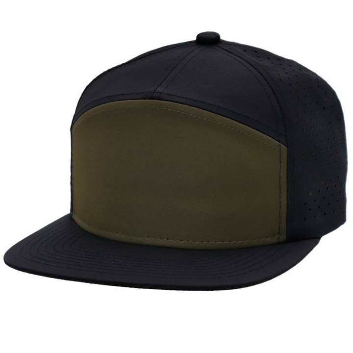 Cap Zone - Wholesale Flat Brim Cap - Unisex - Colored Front 7 Panel Digital Perforated Snapback12