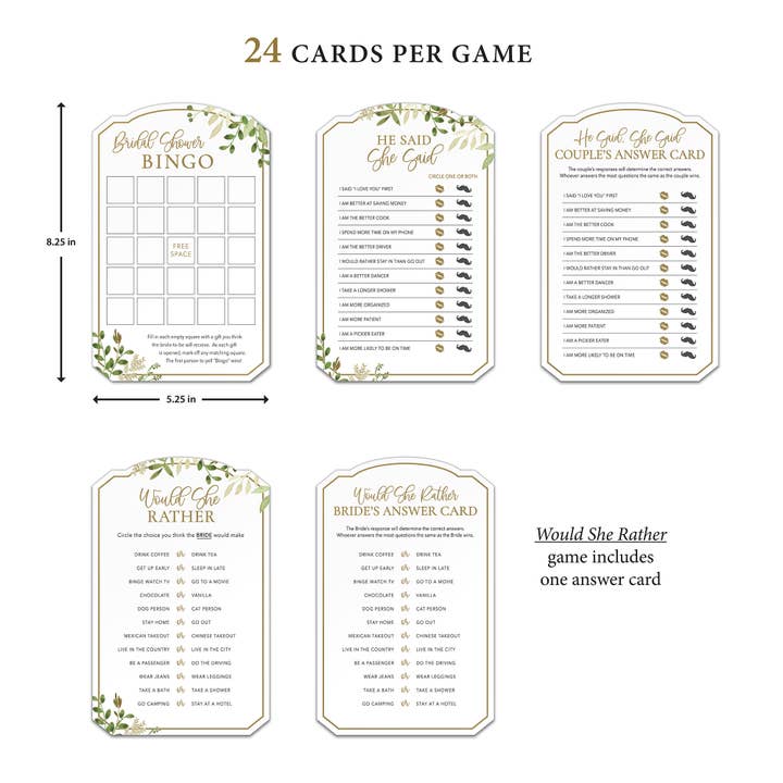 Lillian Rose - Wholesale Card Game - Lillian Rose Set of 3 Bridal Shower Games1