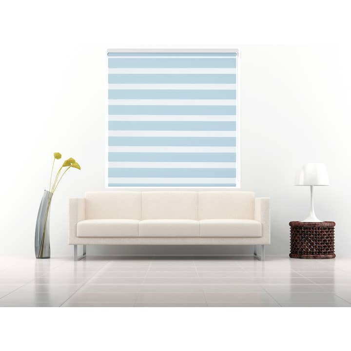 Bleu Store enrouleur de nuit et de jour, avec tissu à double teinte en vente sur Faire4