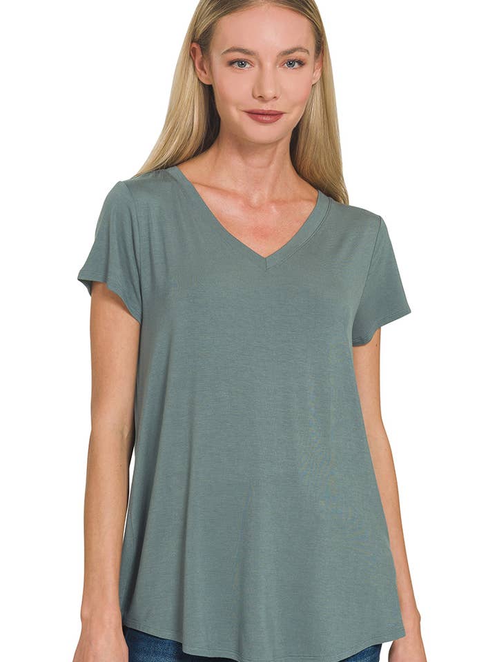 42POPS – wholesale Knit top – Women's – `.Short Sleeve Rayon Jersey Tee0