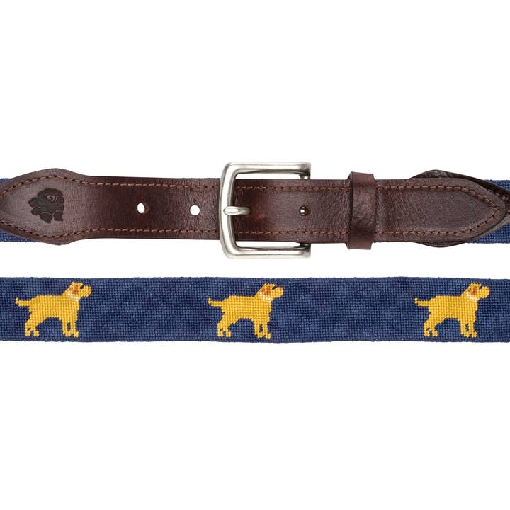 Golden Retriever Needlepoint Belt for wholesale by Good Threads