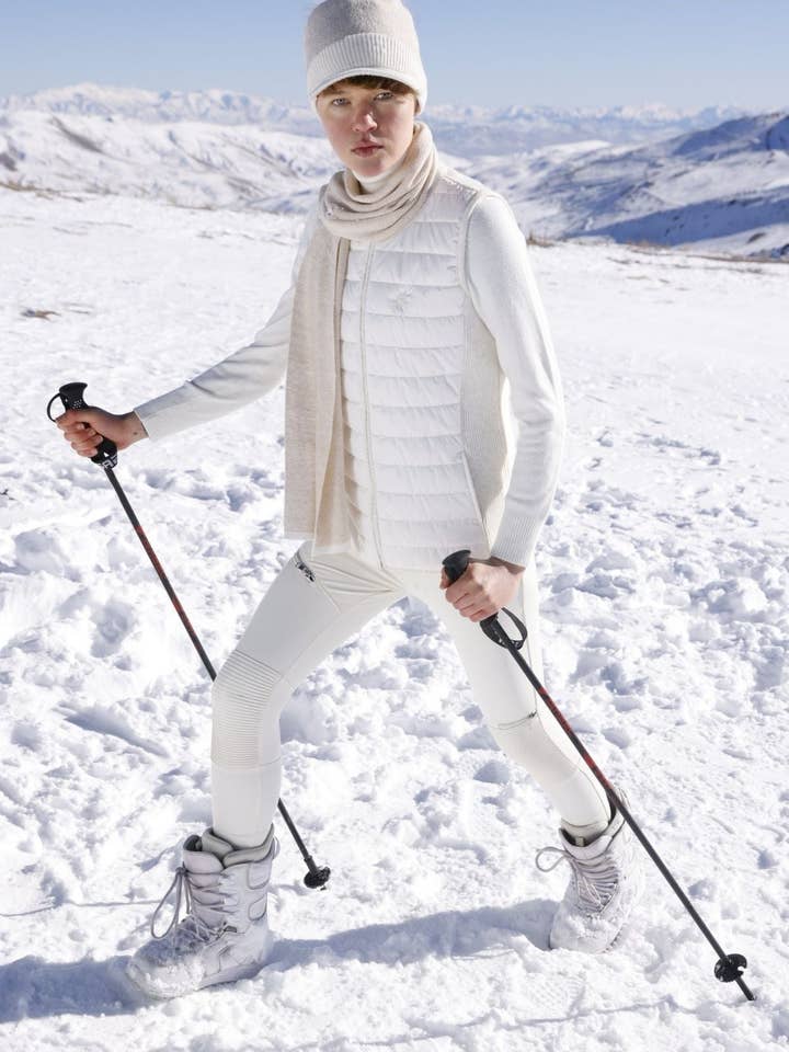 Lydia Sjaal Ecru Beige voor wholesale door Mohair&Angora