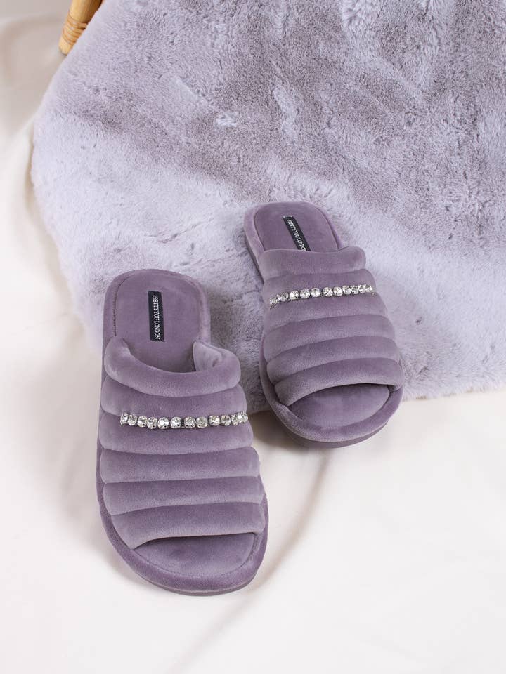 Frankie Quilted Slipper in Lavender for wholesale on Faire