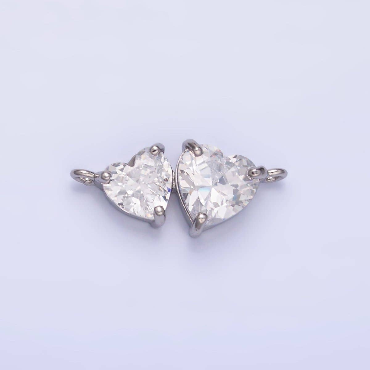 Aim Eternal – Engroshandel Håndværk forsyninger – 24K Guld Fyldt Dobbelt Hjerte CZ Forbinder i Guld & Sølv | Y0031