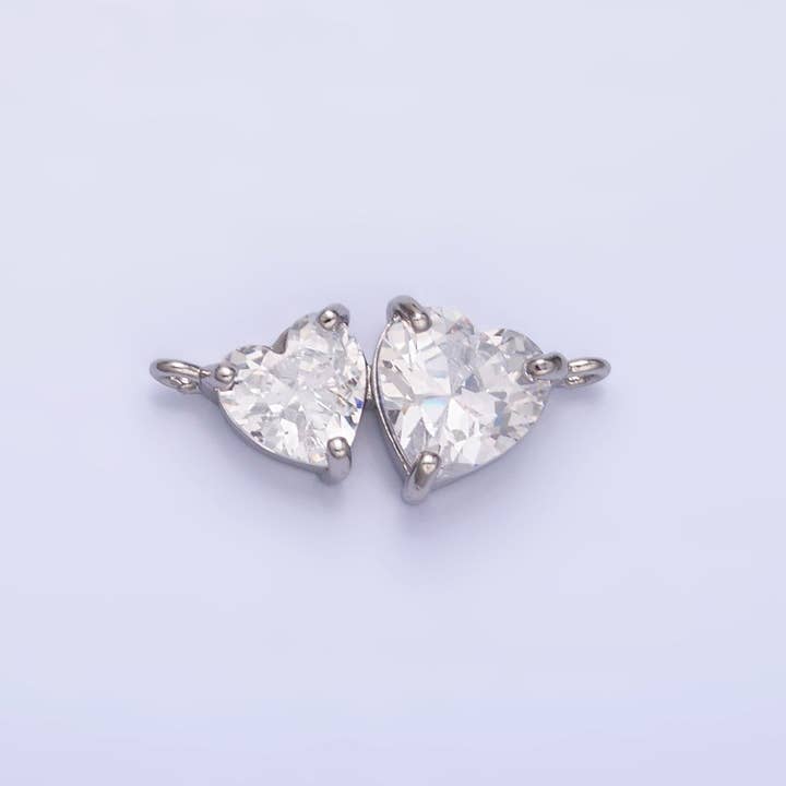 Aim Eternal – Engroshandel Håndværk forsyninger – 24K Guld Fyldt Dobbelt Hjerte CZ Forbinder i Guld & Sølv | Y0031