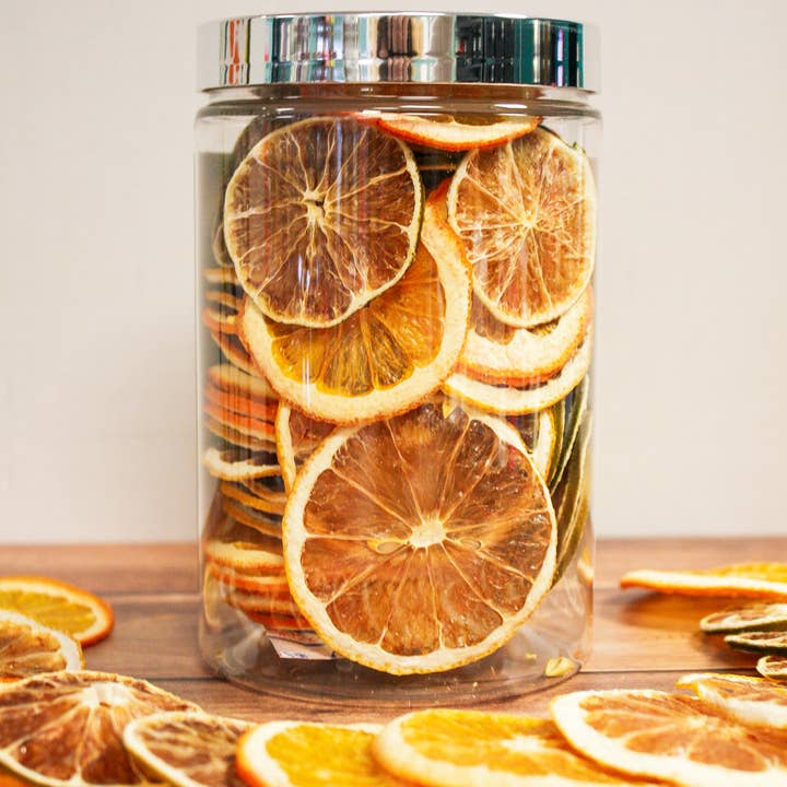 InBooze - Wholesale Dried/Dehydrated Fruit - Dehydrated Mixed Citrus Cocktail Garnish - Bar Cart Jar