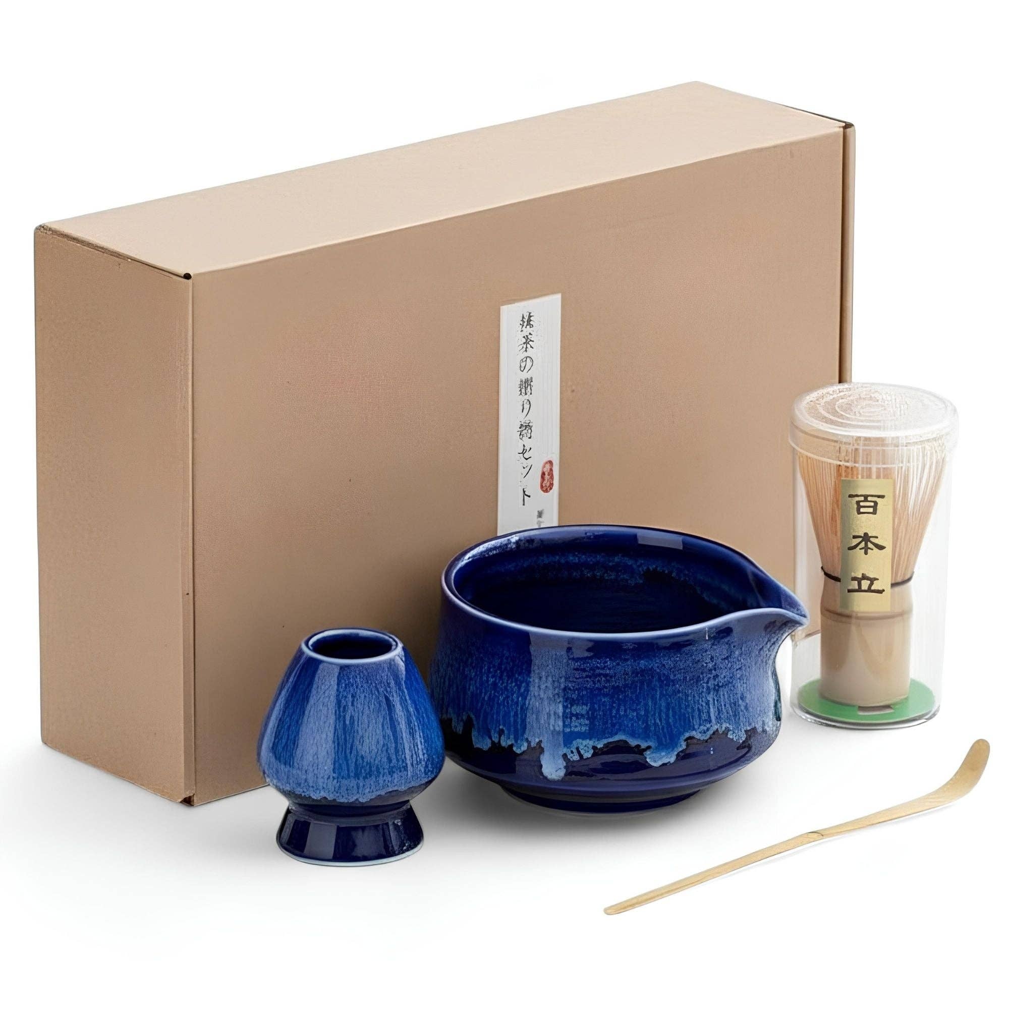 Biomatea - Wholesale Tea Set - Japanese Traditional Matcha Starter Set – Basic Edition | Matcha Bowl Made of Ceramic with Bamboo Whisk, Whisk Holder & Bamboo Spoon0