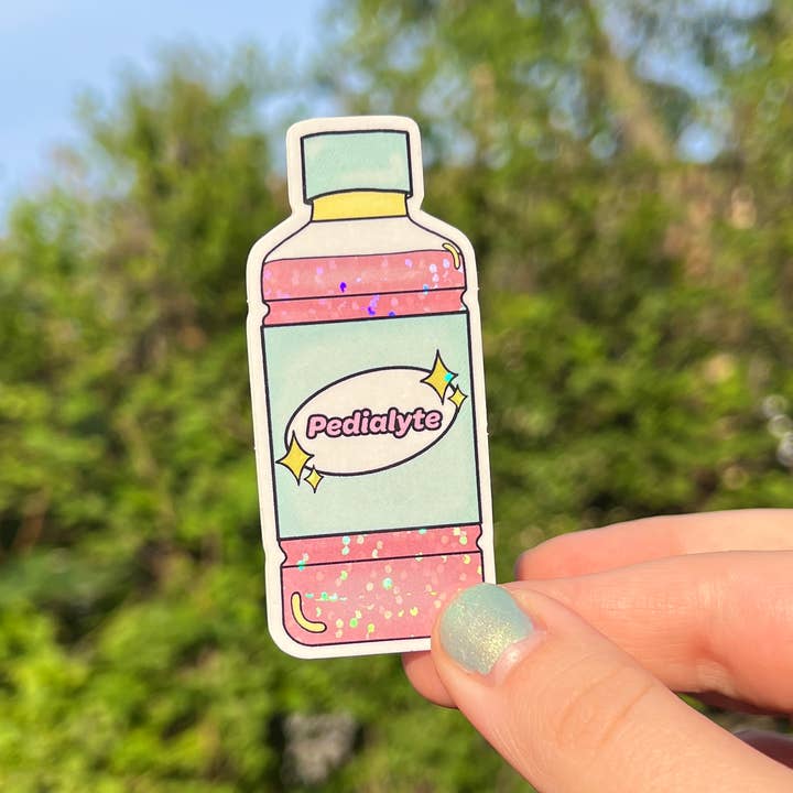 Salt Star Co. - Wholesale Sticker - Pedialyte Pastel Pink Glitter Sticker1
