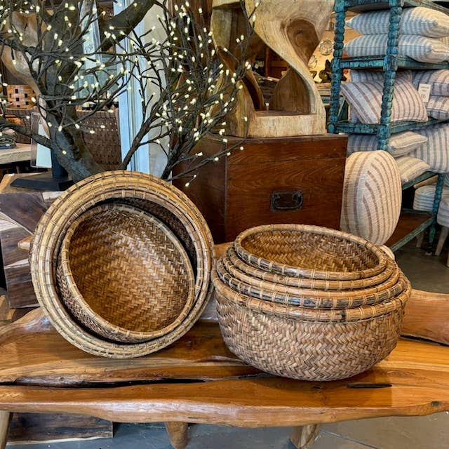 Asia West - Wholesale Basket - Baskets-Nesting Set of 5 (14"w to 19"w)6