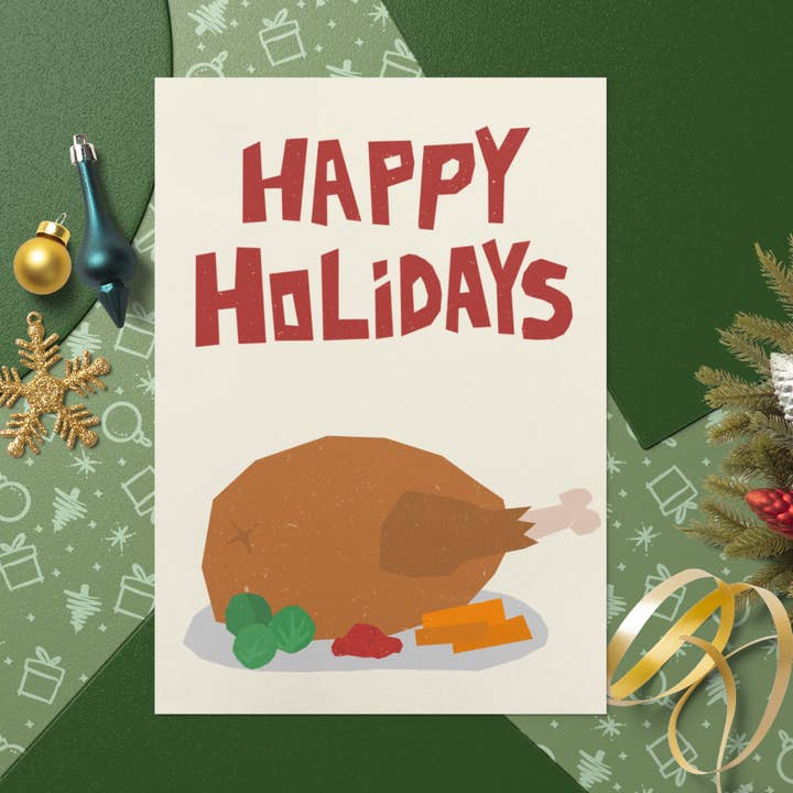 Biglietto di Natale Collage Divertente Buone Feste per la vendita all'ingrosso da parte di Fyne Print