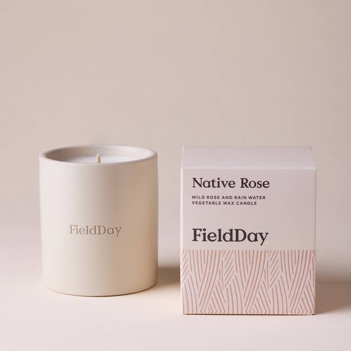 FieldDay Ireland ā wholesale Jar/filled candle ā Native Rose Classic Vegetable Wax Stoneware Candle1