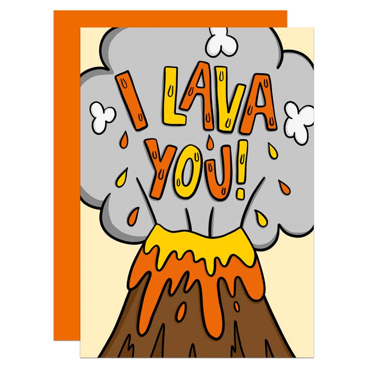 I Lava You Love Pun Anniversary A6 Card for wholesale by TeePee Creations
