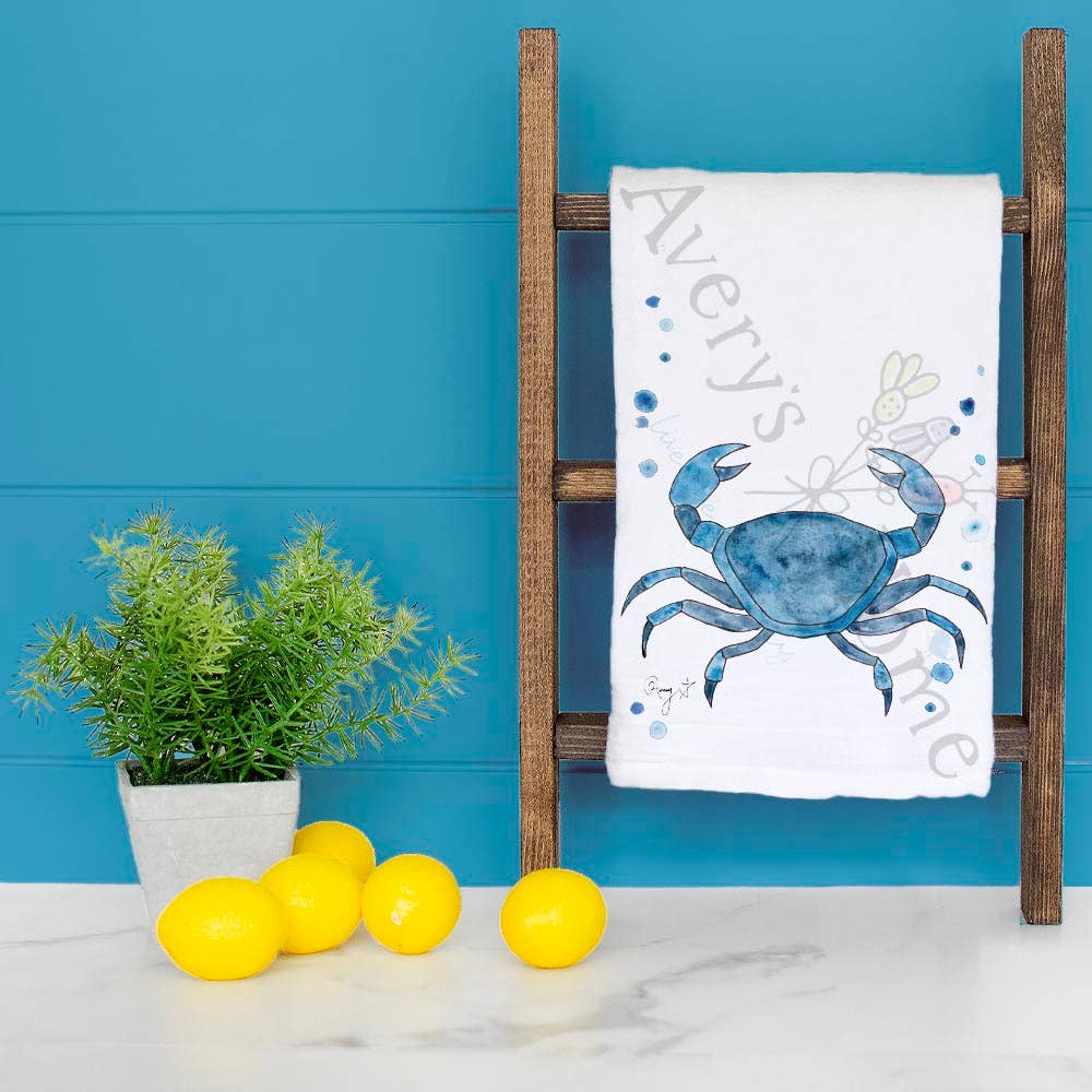 Avery's Home - Wholesale Tea Towel - Navy Stone Crab Tea Towel4