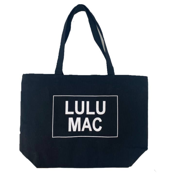 Lulu Mac Canvas Tote LM-BG-1002-Black With Black Logo for wholesale by Girlie Girl Originals