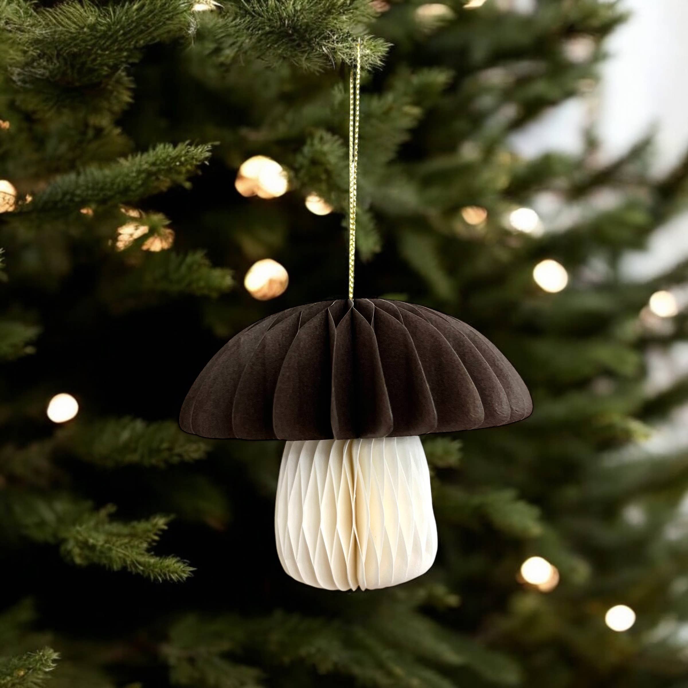 De Lange Tafel - Wholesale Christmas Decoration - Honeycomb Christmas ornament mushroom · brown wide1