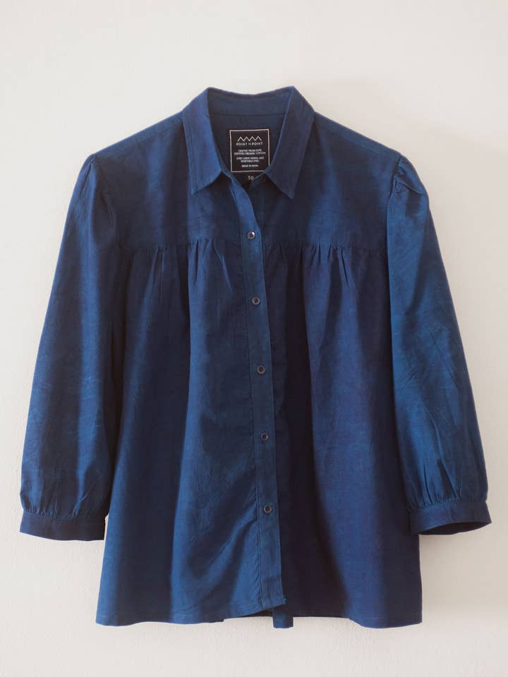 Indigo Organic Cotton Natural Dyed Blouse (Copy) for wholesale by Point To Point