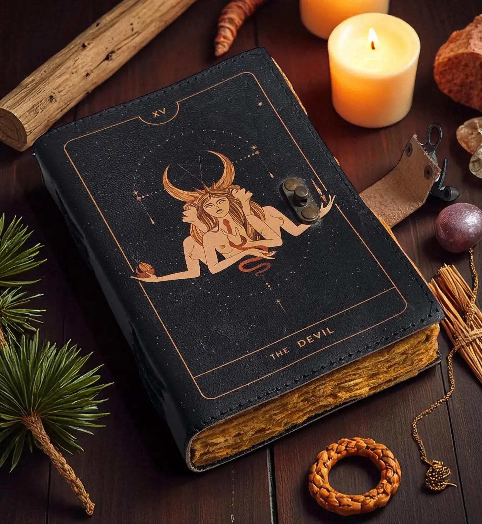 MNM HANDICRAFTS - Wholesale Journal/Diary - Celestial Moon & Sun Leather Journal, Handmade Vintage Spell4