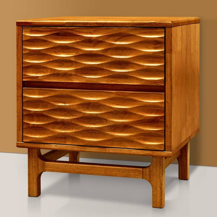 Acacia Elara Nightstand with 2 Drawers - Stylish Storage Solution for wholesale by Megsu