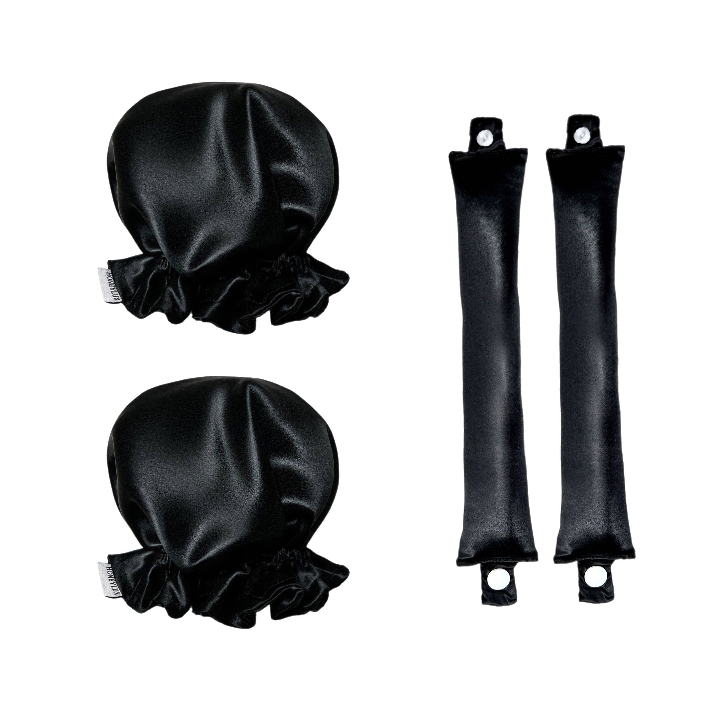 HoneyLux - Wholesale Hair Curlers - Organic Silk Heatless Curlers - Black0