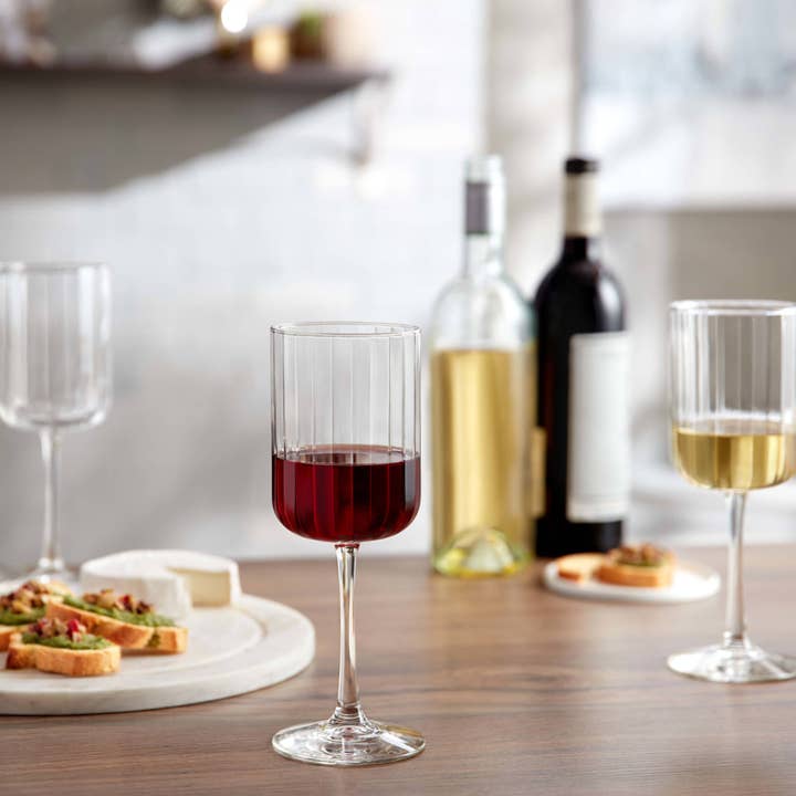 Libbey - Wholesale Wine Glass - Libbey Paneled All Purpose Wine Glasses, 13.5oz, Set of 4
