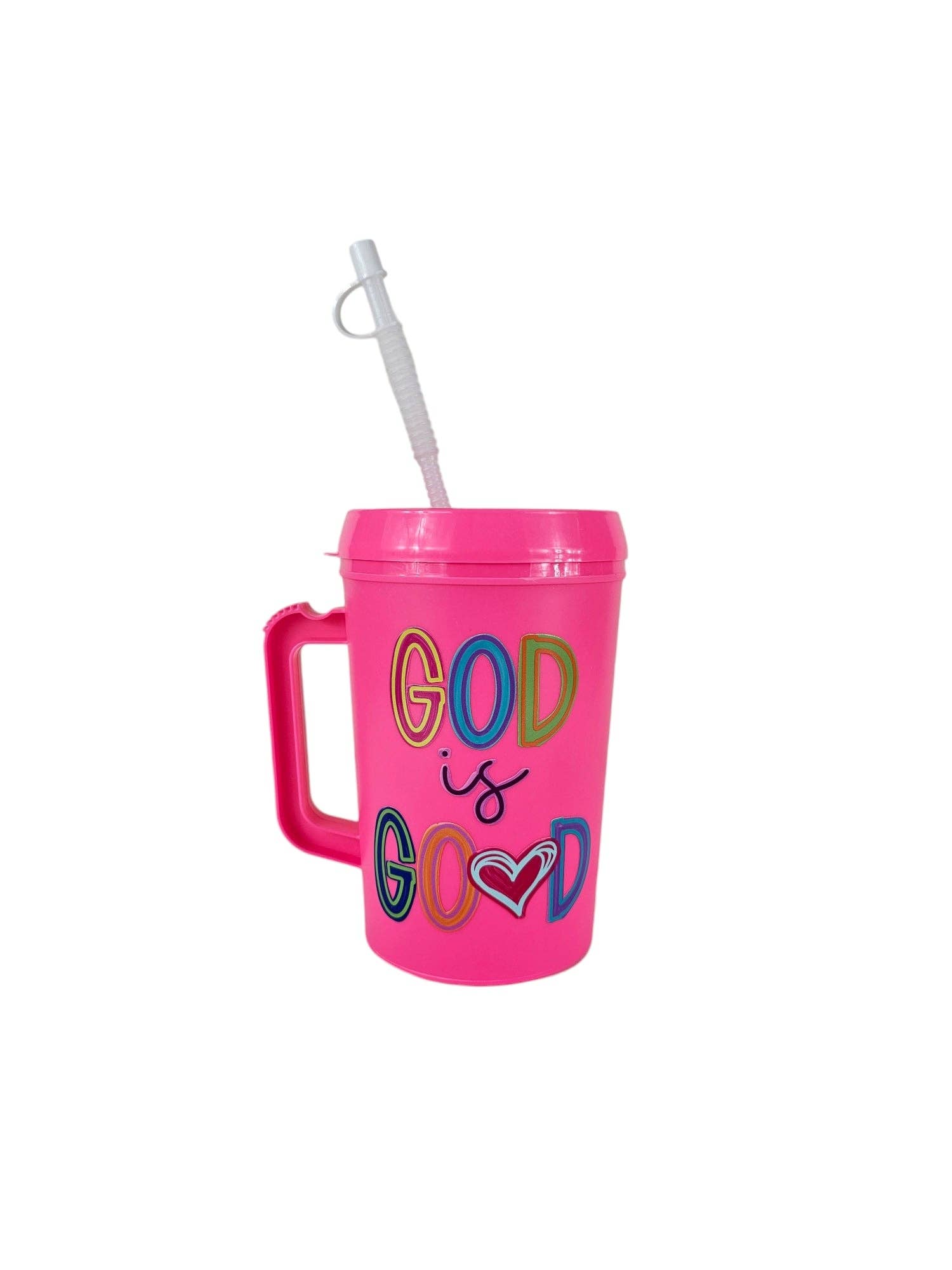 Scratch Decor - Wholesale Insulated Mug/Tumbler - Bright God Is Good Heart Mega Trucker Mug 34oz1