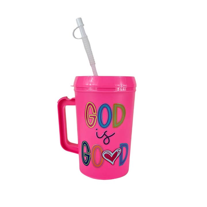 Scratch Decor - Wholesale Insulated Mug/Tumbler - Bright God Is Good Heart Mega Trucker Mug 34oz1