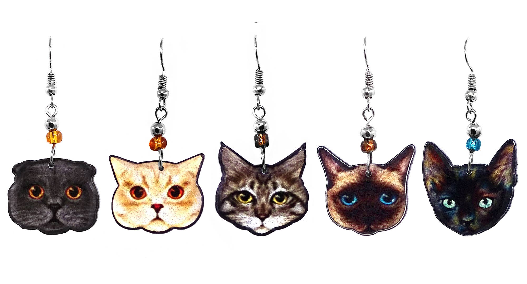 Pichincha - Wholesale Dangle Earrings - Acrylic Cat Face Pet Dangle Earrings1