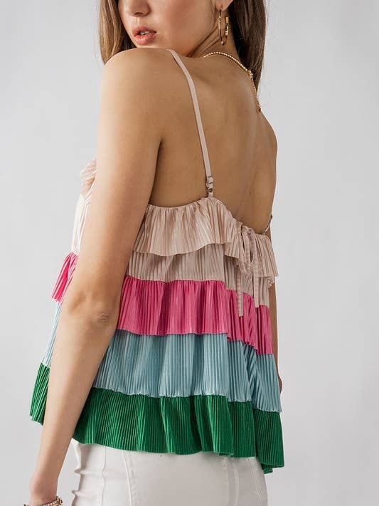 TOP FLUÍDO MULTICOLORIDO EM TONS FRIOS por atacado de Heyday