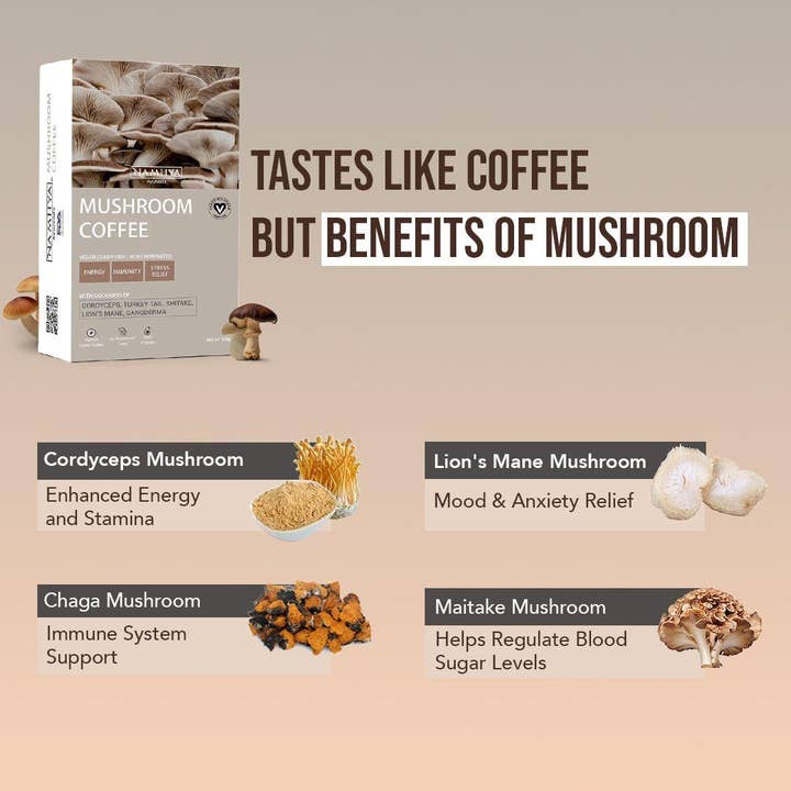 Namhya Ayurveda - Wholesale Powdered Health Drink - Mushroom Coffee | Lion’s Mane, Reishi & More| Mind-Boosting, Jitter-Free Energy | Focus - Immunity - Energy