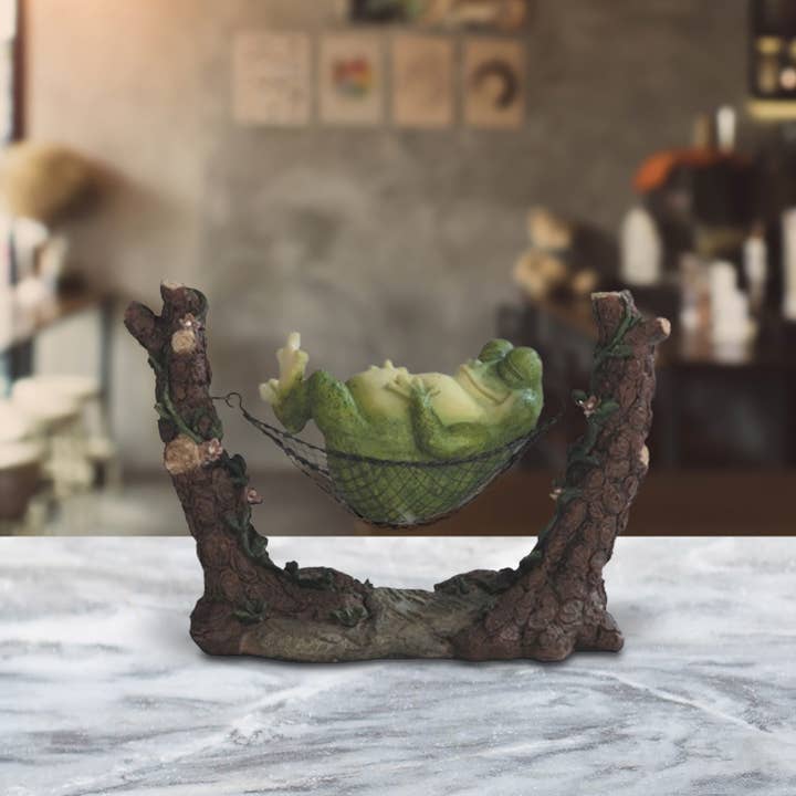 6"H Frog Relax on Hammock Funny Animal Figurine Home Decor for wholesale by FC Design
