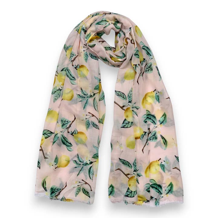 Lili Scarves (US Duty Free) – wholesale Scarf – Women's – Lemon Citrus Print Scarf2