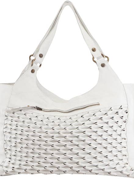 Isla Textured Læder Tote | Hvid for engroshandel hos Cadelle Leather