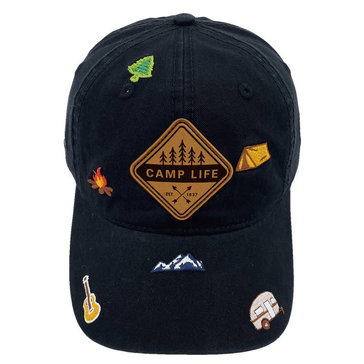 Northern Icons Creations INC - Wholesale Baseball cap – Unisex - Camp Life Outdoor Embroidered Baseball Cap, Adventure Camping Nature Hat for Travelers and Hikers