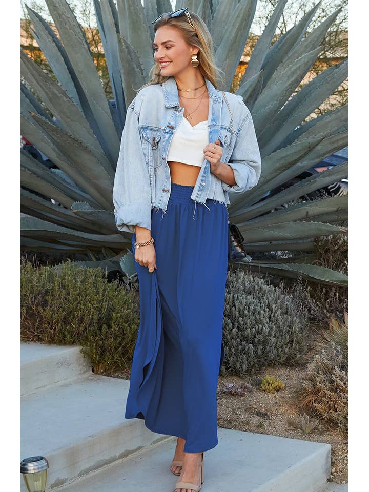 NINEXIS - Wholesale Skirt - Women's - CWBLS041-P_PLUS SIZE SMOCKING WAIST MAXI SKIRT17