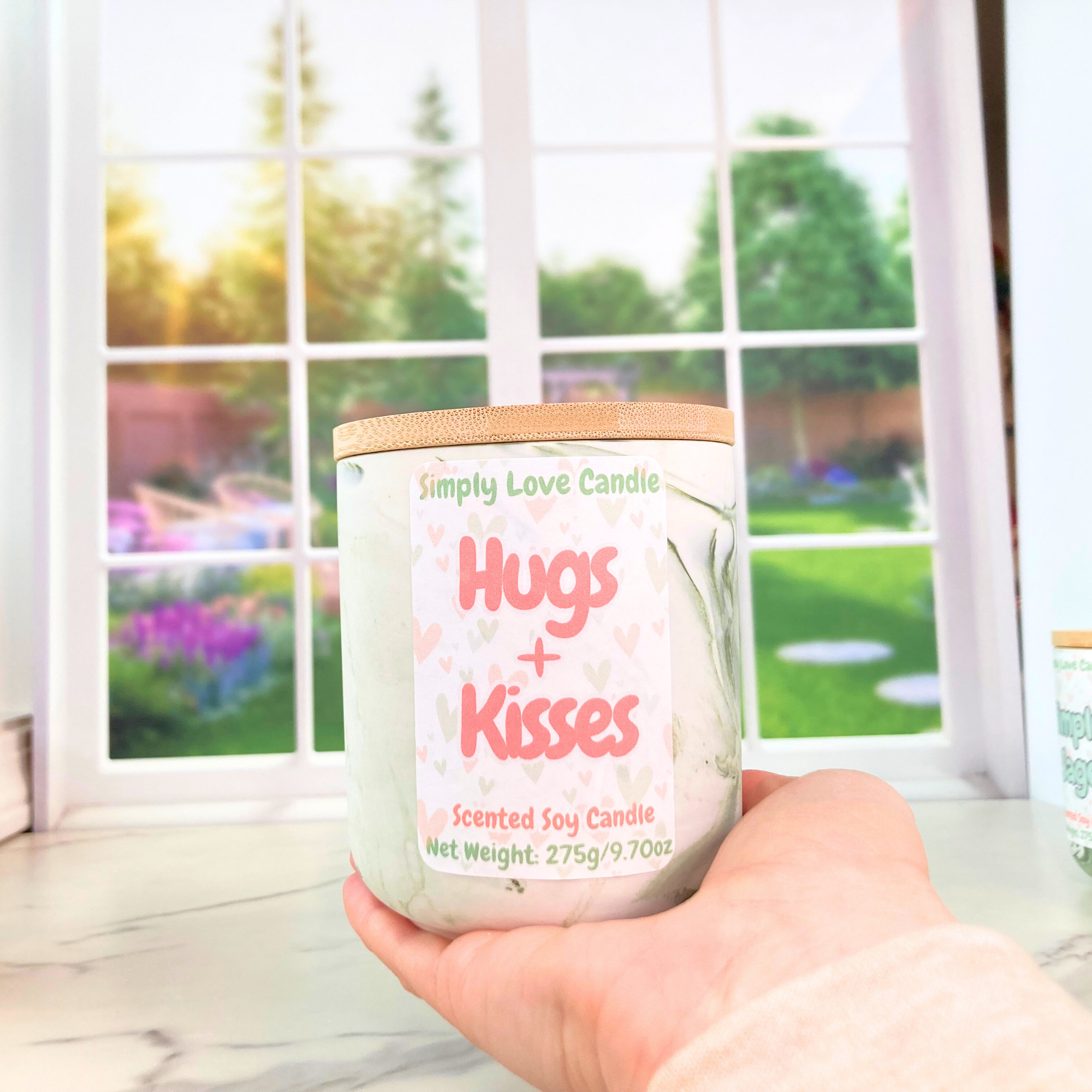 Simply Love Candle - Wholesale Jar/Filled Candle - Rose Water + Ivy 10 oz Ceramic Soy Candle with Lid 2