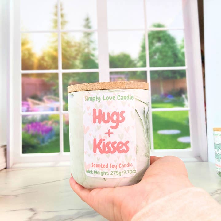 Simply Love Candle - Wholesale Jar/Filled Candle - Rose Water + Ivy 10 oz Ceramic Soy Candle with Lid 2