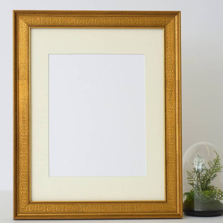 Gold Vintage Heart-Patterned Frame for wholesale by Riveros Frames